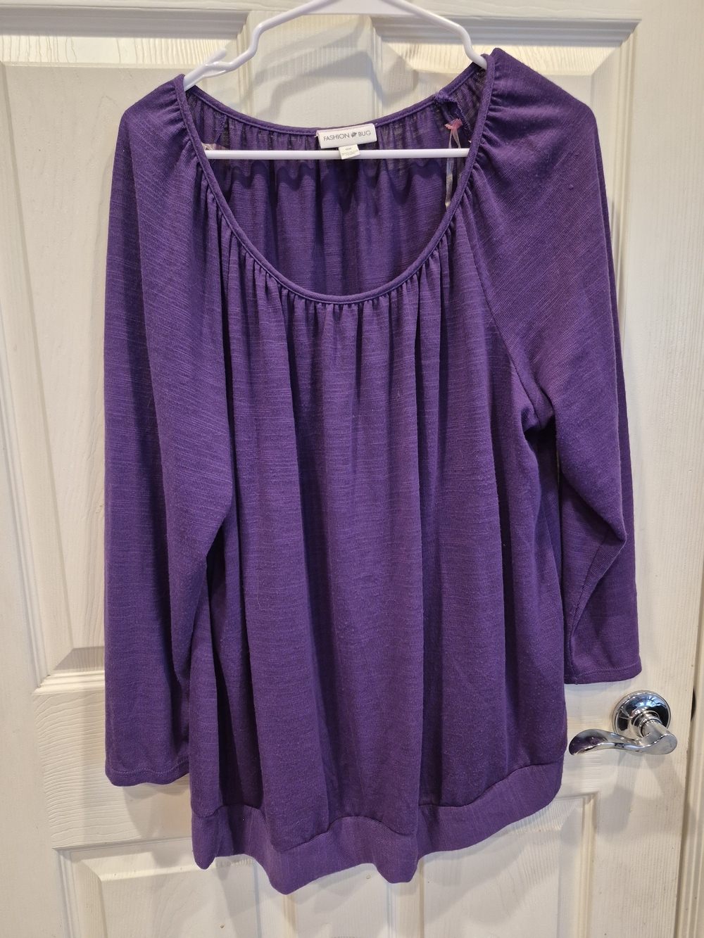 5/25 Fashion Bug Deep Purple Scoop Neck Long Sleeve Top